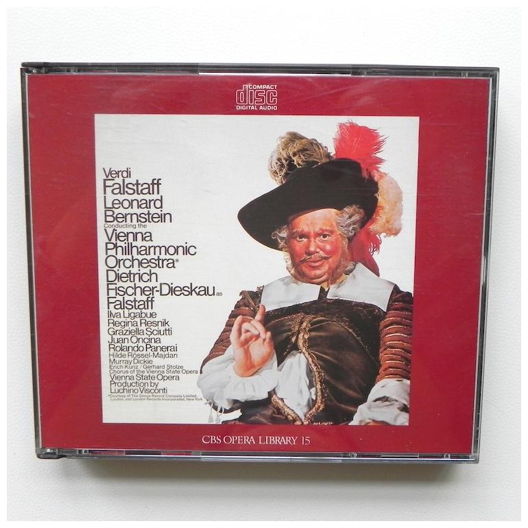 Verdi FALSTAFF / The Vienna Philharmonic Orchestra, conductor L. Bernstein  --  Doppio CD - Made in Japan by CBS SONY - 64DC 312-313 - CD APERTO