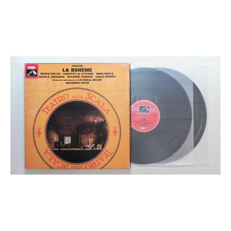 Puccini LA BOHEME / Callas / Orchestra and Chorus of La Scala, Milan - A. Votto  --  BOX con doppio LP 33 giri - EMI - BOX APERTO 