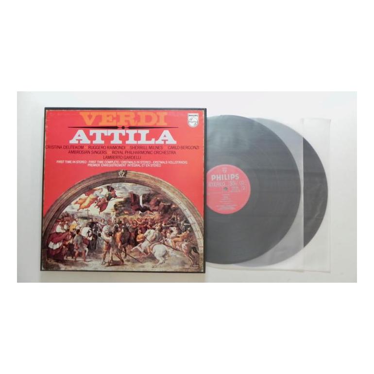  Verdi ATTILA / Ambrosian Singers - Royal Philharmonic Orchestra - L. Gardelli  --  BOX con doppio LP 33 giri -  PHILIPS - BOX APERTO 