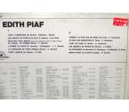 Edith Piaf  - Edith Piaf Chante -- LP 33 rpm -  Made in Italy  - photo 2
