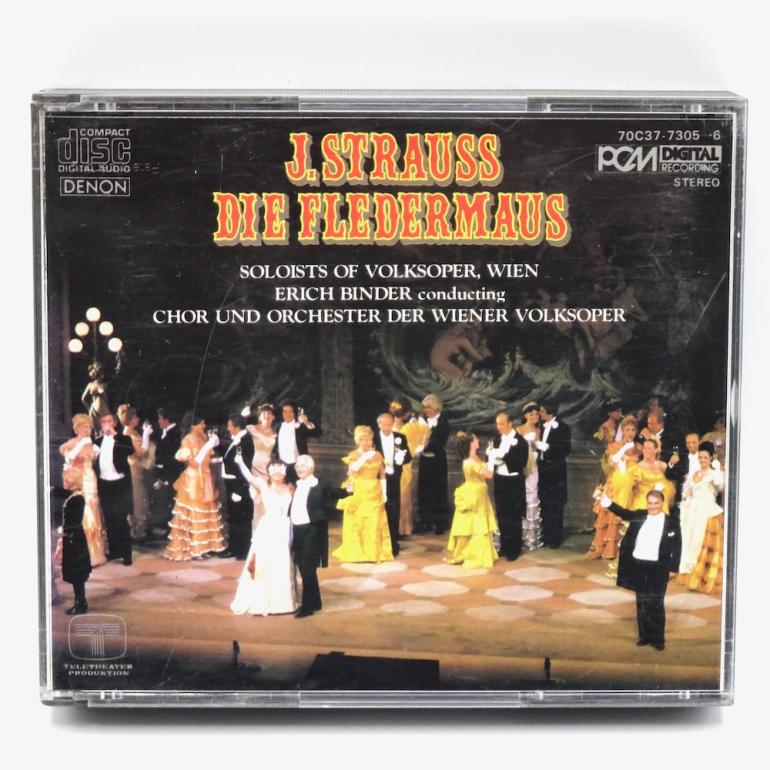 J. Strauss DIE FLEDERMAUS  / Chor und Orchester der Wiener Volksoper Cond. E. Binder   --  2 CD  - CBS/SONY - 82DC 309-11 -  OPEN CD