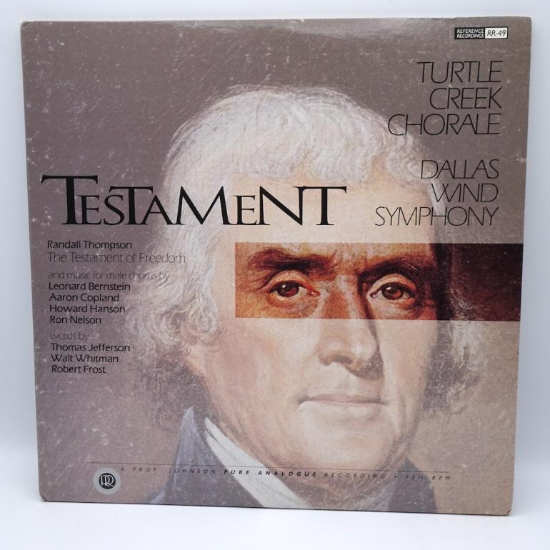 Testament / Turtle Creek Chorale - Dallas Wind Symphony  --  Double LP 33 rpm - Made in USA  1992 - REFERENCE RECORDINGS - RR-49 - OPEN LP