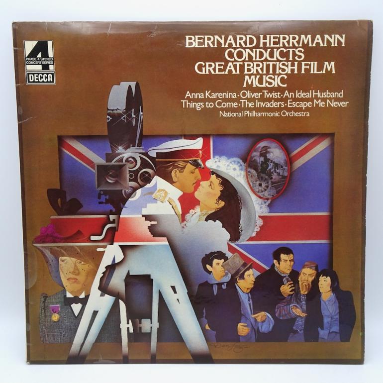 Bernard Herrmann conducts Great British Film Music / Bernard Herrmann  --  LP 33 giri - Made in UK 1976  - DECCA RECORDS  - LP APERTO