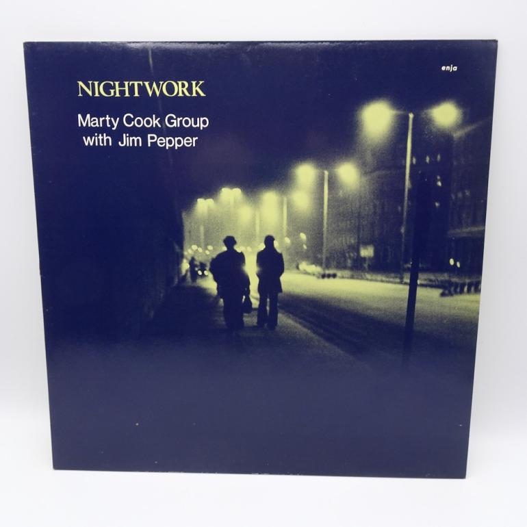 Nightwork / Marty Cook Group  with Jim Pepper --  LP 33 rpm - Made in GERMANY 1986 - ENJA RECORDS - ENJA 5033 - OPEN LP