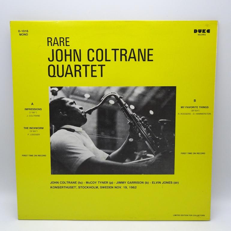 Rare / John Coltrane Quartet  --  LP 33 rpm - MONO - Made in ITALY - DUKE RECORDS - D-1016 - OPEN LP - LIMITED EDITION