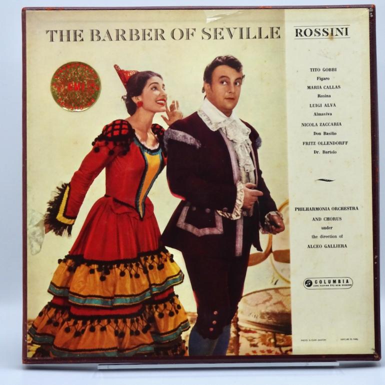 Rossini THE BARBER OF SEVILLE / Philharmonia Orch. and Chorus Cond. Galliera  --  Cofanetto con 3 LP 33 giri - Made in UK 1958 - Columbia SAX 2266-68 - B/S label - ED1/ES1 - COFANETTO APERTO