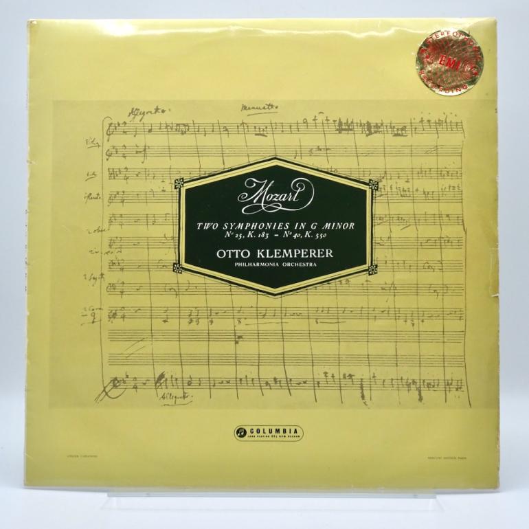 Mozart TWO SYMPHONIES IN G MINOR /  Philharmonia Orchestra Cond. Otto Klemperer -- LP 33 giri - Made in UK 195x - Columbia SAX 2278 -B/S label-ED1/ES1 - Scalloped Flipback Laminated Cover - LP APERTO