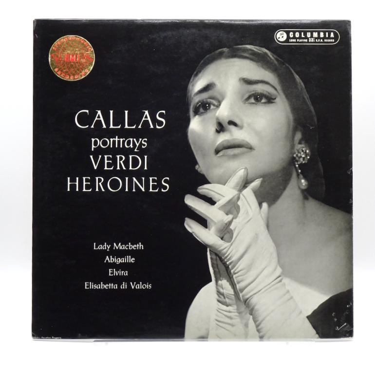Callas portrays Verdi Heroines / M. Callas - Philharmonia Orchestra Cond. Rescigno -- LP 33 giri - Made in UK 1959 - Columbia SAX 2293 - B/S label - ED1/ES1 - Flipback Laminated Cover - LP APERTO