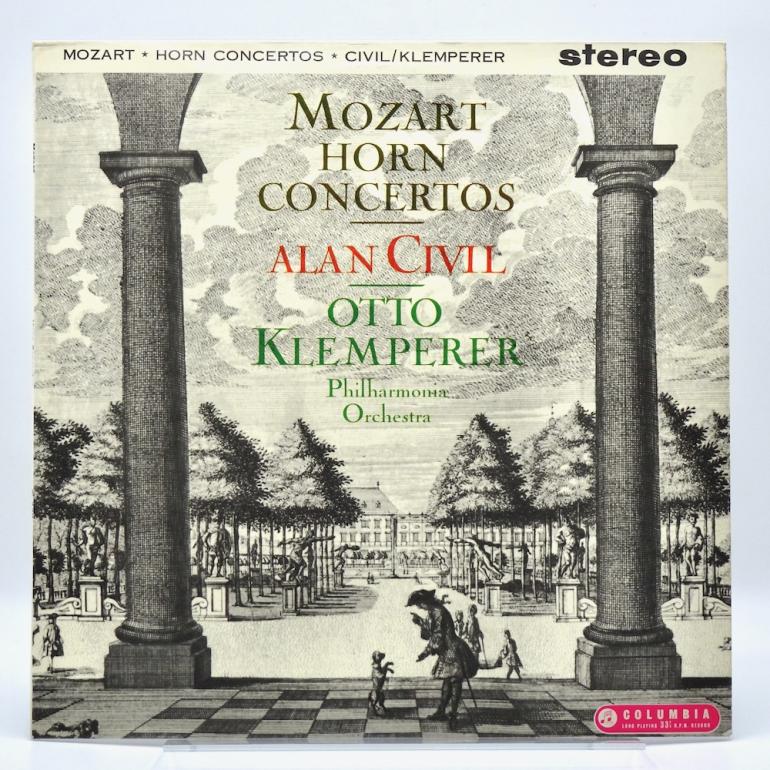 Mozart HORN CONCERTOS / A. Civil - Philharmonia Orchestra Cond. O. Klemperer  -- LP 33 rpm - Made in UK 1961 - Columbia SAX 2406 - B/S label - ED1/ES1 - Flipback Laminated Cover - OPEN LP