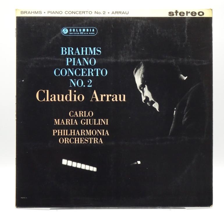 Brahms PIANO CONCERTO NO. 2 / C. Arrau - Philharmonia Orchestra Cond. Giulini --  LP 33 rpm - Made in UK 1963 - Columbia SAX 2466 - B/S label - ED1/ES1 - Flipback Laminated Cover - OPEN LP