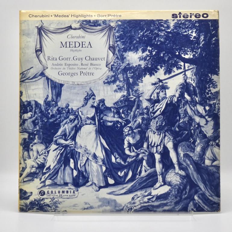 Cherubini MEDEA Highlights / Orchestre du Théatre National de l'Opéra Cond. Prêtre  -- LP  33 rpm - Made in UK 1963 - Columbia SAX 2482 -B/S label - ED1/ES1 - Flipback Laminated Cover - OPEN LP
