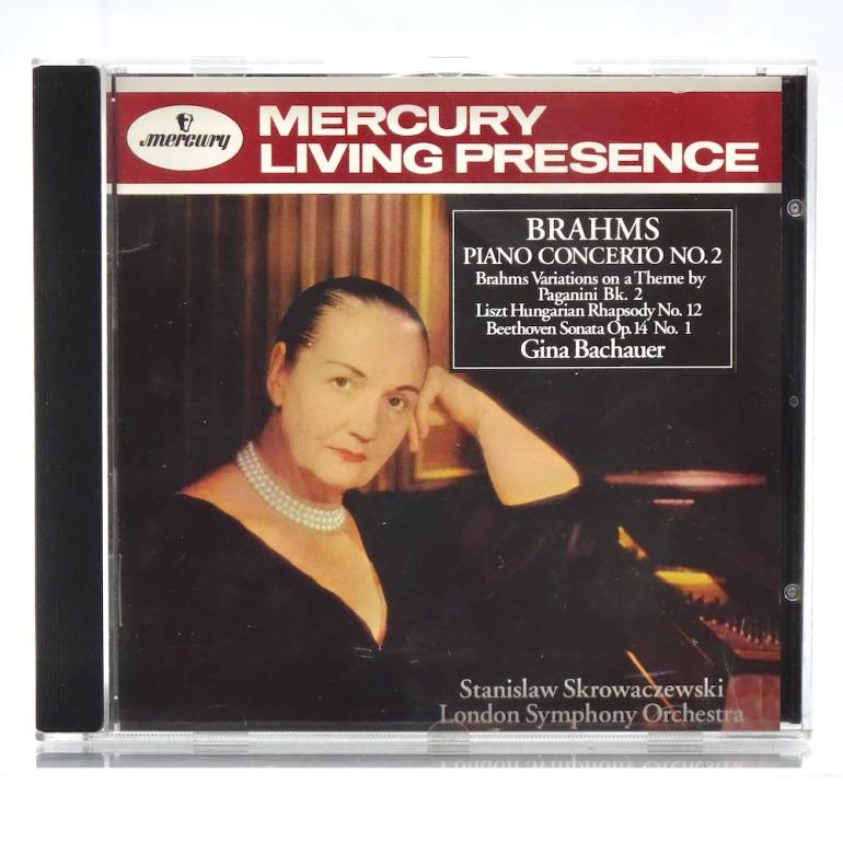 Brahms PIANO CONCERTO NO. 2 / Gina Bachauer - The London Symphony Orchestra conducted by Skrowaczewski  --  CD -  Made in GERMANY 1994 (DATI STAMPA US) - MERCURY  434 340-2 - CD APERTO