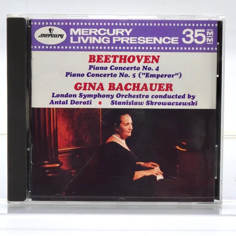 Beethoven PIANO CONCERTOS 4 & 5 / Gina Bachauer / London Symphony Orchestra Cond. A. Dorati, S. Skrowaczewski --  CD -  Made in USA 1991 - MERCURY  432 018-2 - CD APERTO
