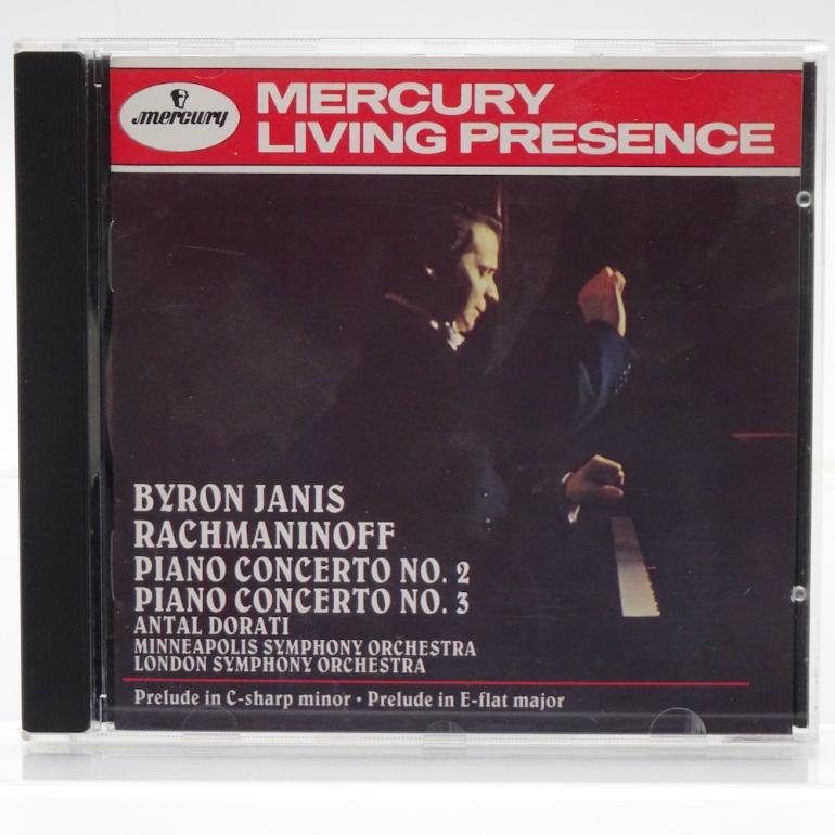 Rachmaninoff PIANO CONCERTOS 2 & 3 / Byron Janis / Minneapolis Symphony Orchestra,  London Symphony Orchestra Cond. Dorati  --  CD -  Made in USA 1991 - MERCURY  432 759-2 - CD APERTO