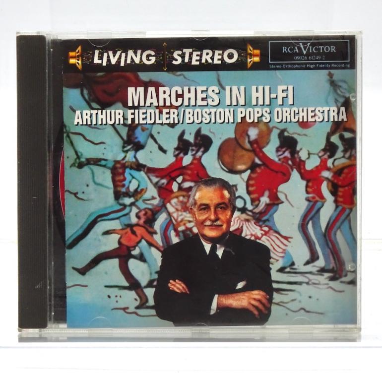 Marches in HI-FI / Boston Pops Orchestra  Cond. Fiedler  --  CD - Made in GERMANY 1993  - RCA LIVING STEREO- 09026 61249 2 - OPEN CD