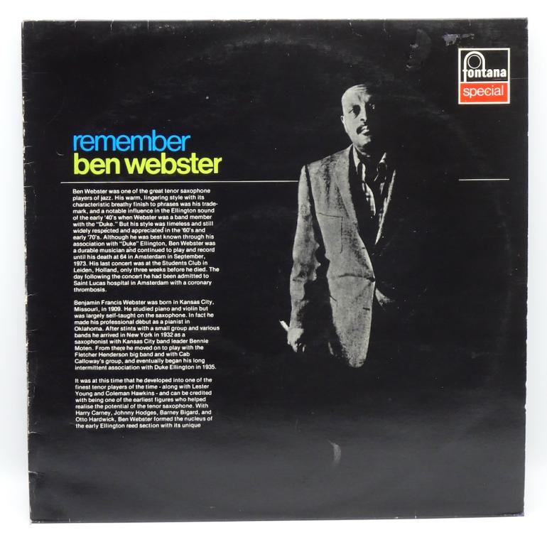 Remember / Ben Webster  --  LP 33 giri - Made in ITALY 1974 - FONTANA RECORDS - LP APERTO
