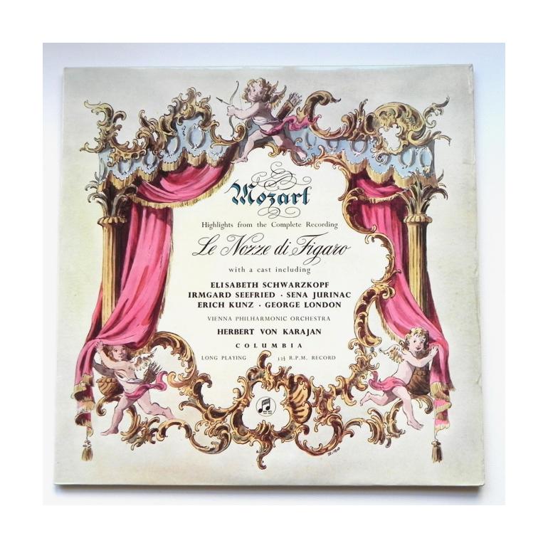 Mozart LE NOZZE DI FIGARO Highlights / Vienna Philharmonic Orchestra conducted by H. von Karajan --  LP 33 rpm - Made in UK 
