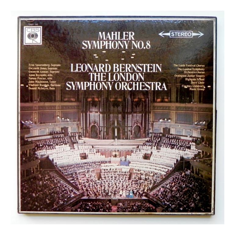 Mahler SYMPHONY NO.8 / The London Symphony Orchestra conducted by Leonard Bernstein  --  Boxset 2 LP 33 rpm  - Made in UK