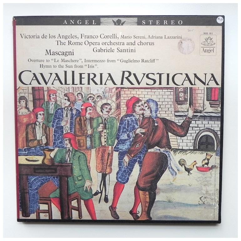 Mascagni CAVALLERIA RUSTICANA  / The Rome Opera Orchestra and Chorus conductor Gabriele Santini -- Boxset  2 LP 33 rpm - Made in USA - ANGEL - 3632 B/L - OPEN BOXSET 
