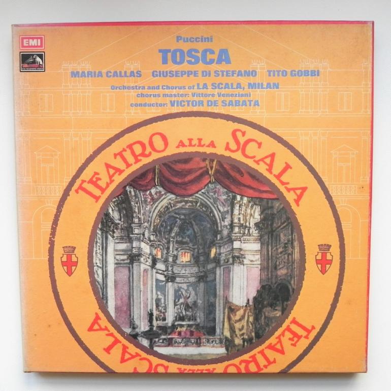 Puccini TOSCA / Orchestra and Chorus of LA SCALA, MILAN   --  BOX con doppio LP 33 giri - Made in UK - EMI RECORDS - BOX APERTO